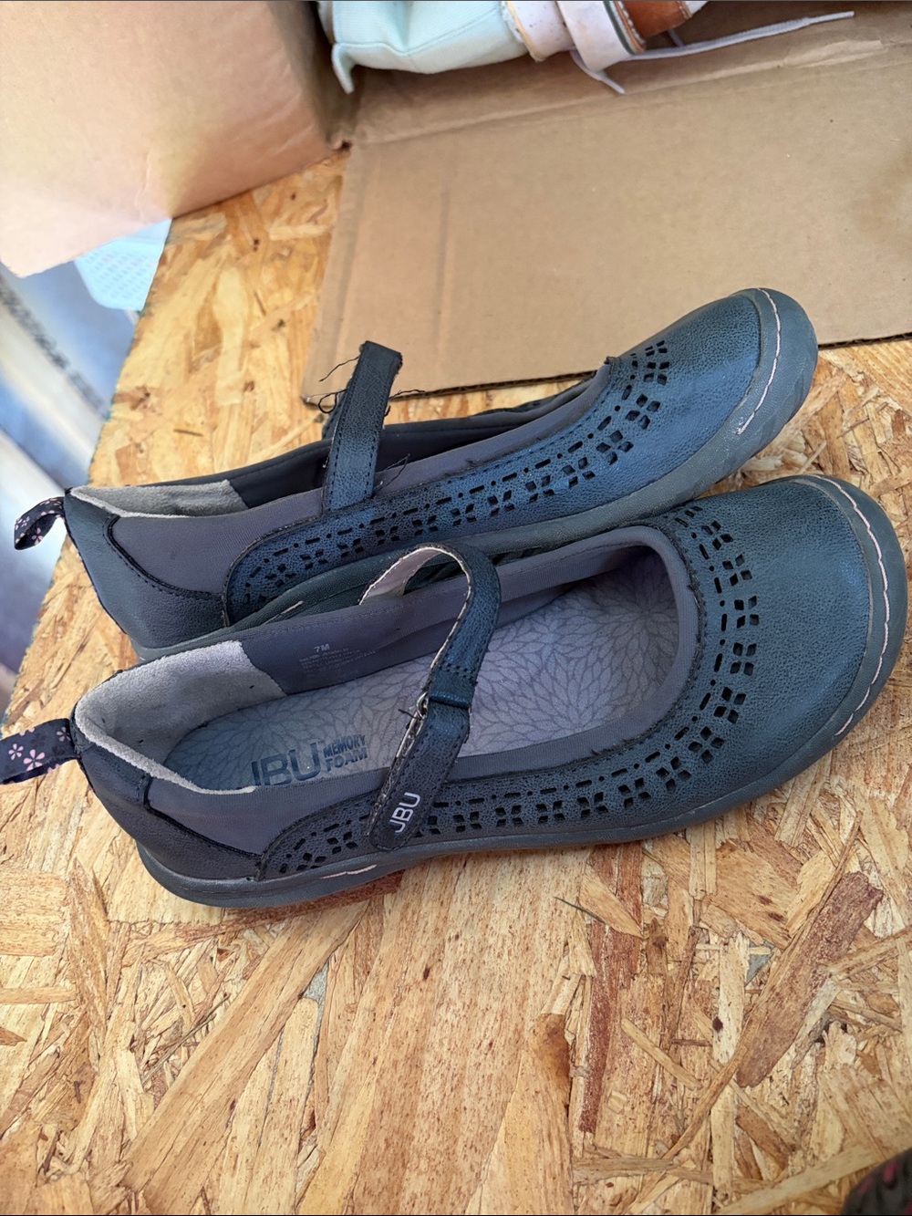 JBU Teal Perforated Mary Jane Flats